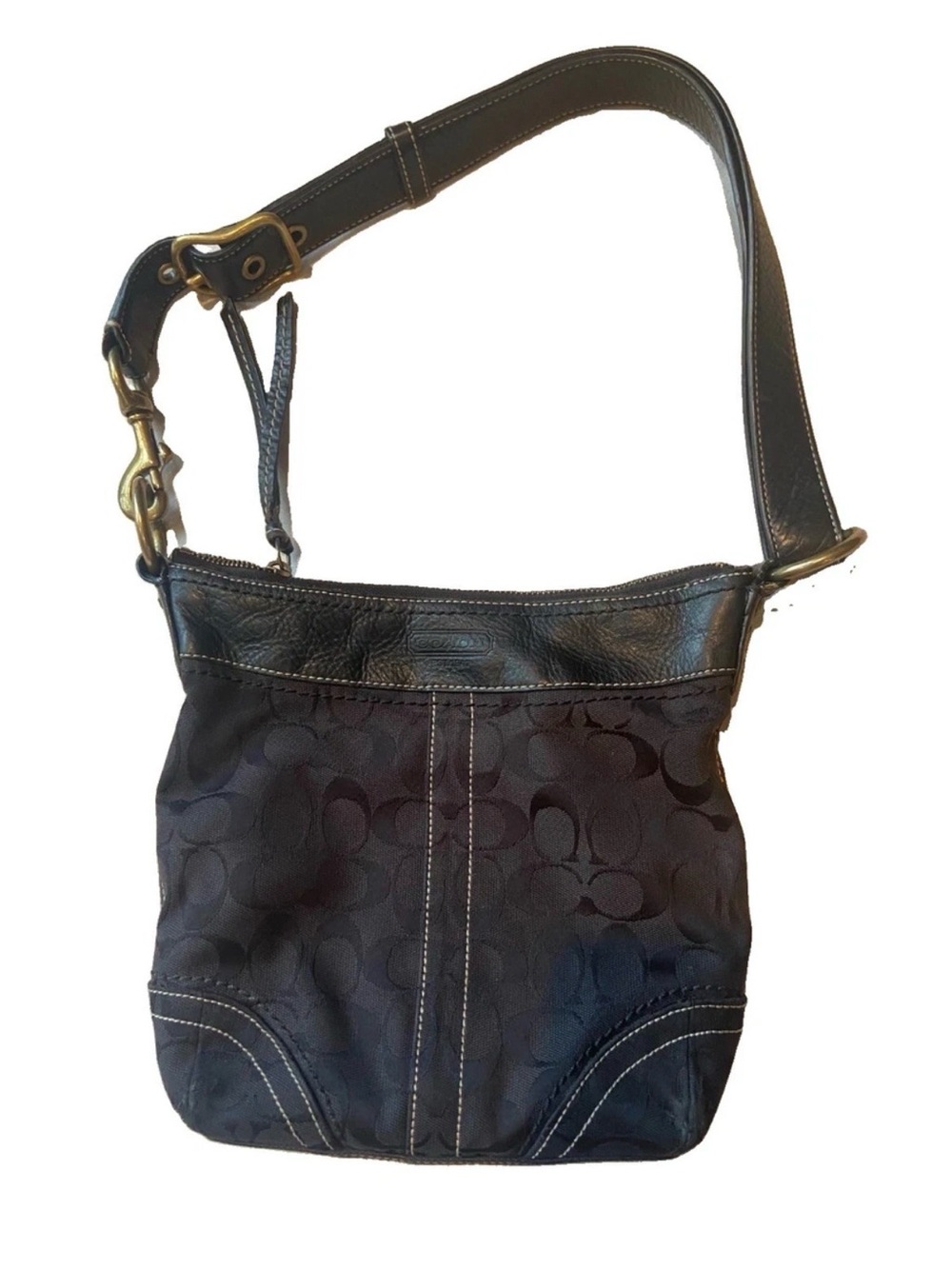 Coach Signature Shoulder canvas Black Crossbody Bag 2006 Monogram 00s